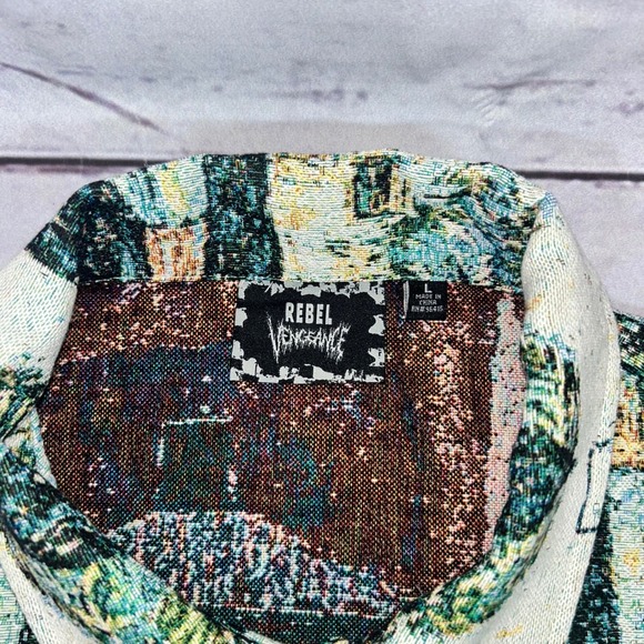 Rebel Vengeance Landscape Tapestry Button Up Shirt/jacket Large NWT - Picture 7 of 12